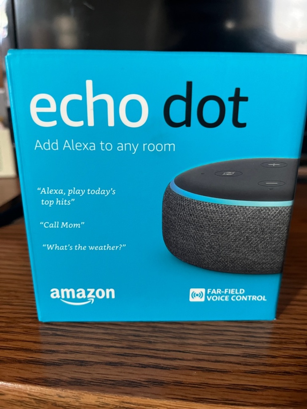 Amazon Echo Dot (Charcoal Gray with Cyan Accent)